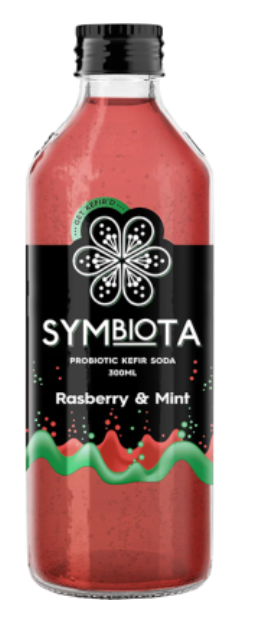 Symbiota Raspberry & Mint Probiotic Kefir Soda 300ml