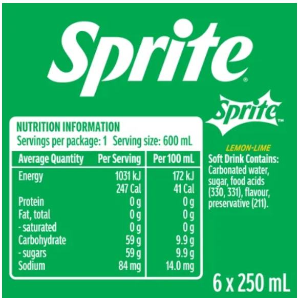 Sprite Natural Flavour Soft Drink 600ml - Cafe Supply