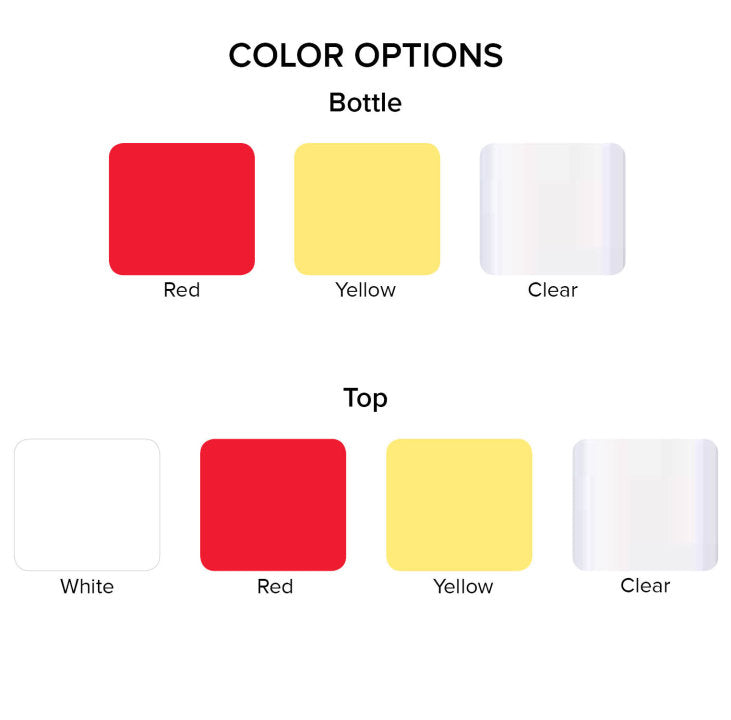 12-ounce Traex® Color Mate clear squeeze dispenser with FlowCut™ cap