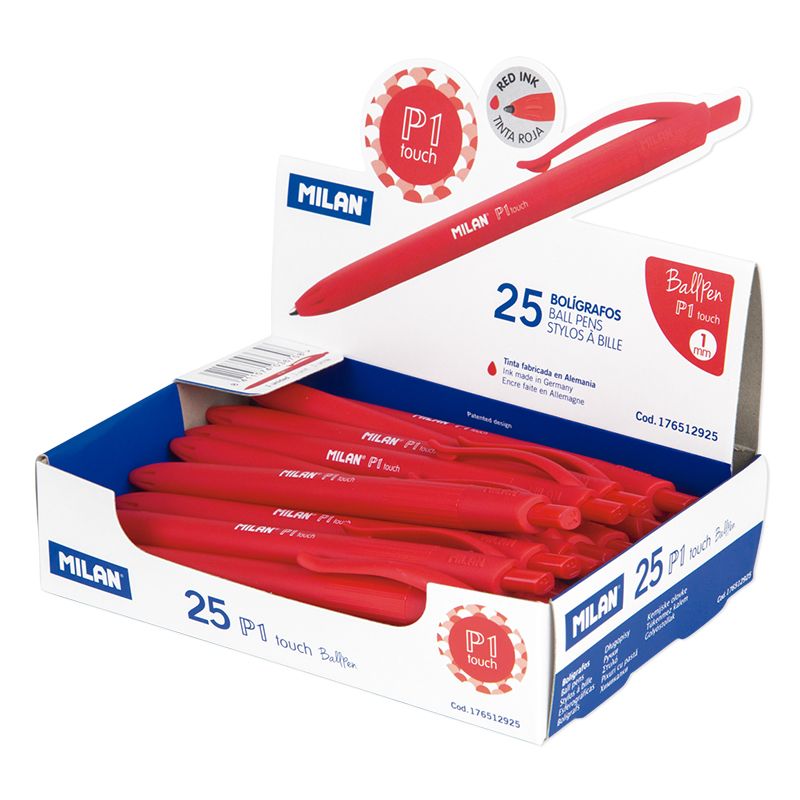 Milan P1 Touch Colours Ballpoint Pen Red - Cafe Supply