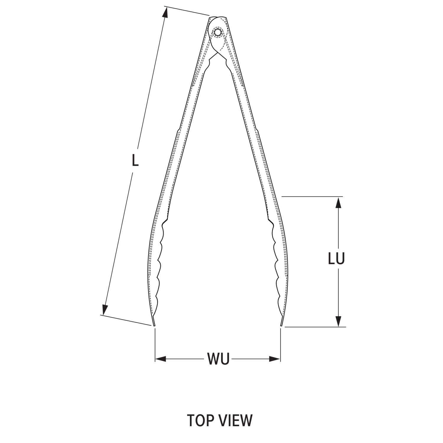 12-inch heavy-duty 20-gauge stainless steel utility tong