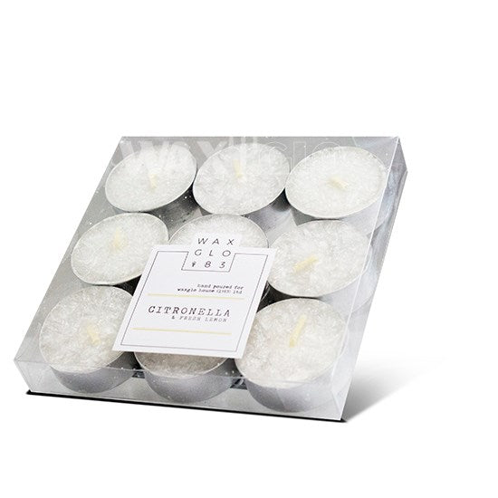 4 HOUR TEALIGHT (9 PACK) - CITRONELLA & FRESH LEMON - Cafe Supply