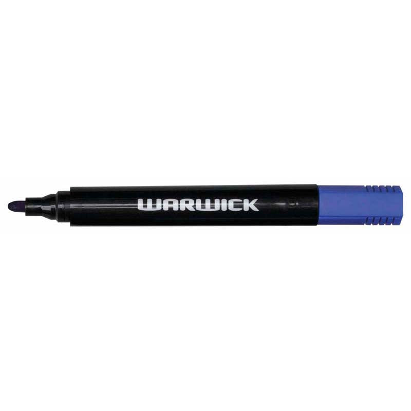 Warwick Marker Blue Bullet Tip Permanent Box 12 - Cafe Supply