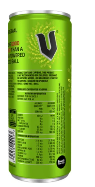 V Original Guarana Energy Drink 250ml - Cafe Supply