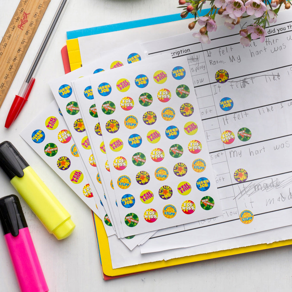 Avery Merit Stickers Mini Assorted Captions Round 13mm 800 Pack - Cafe Supply