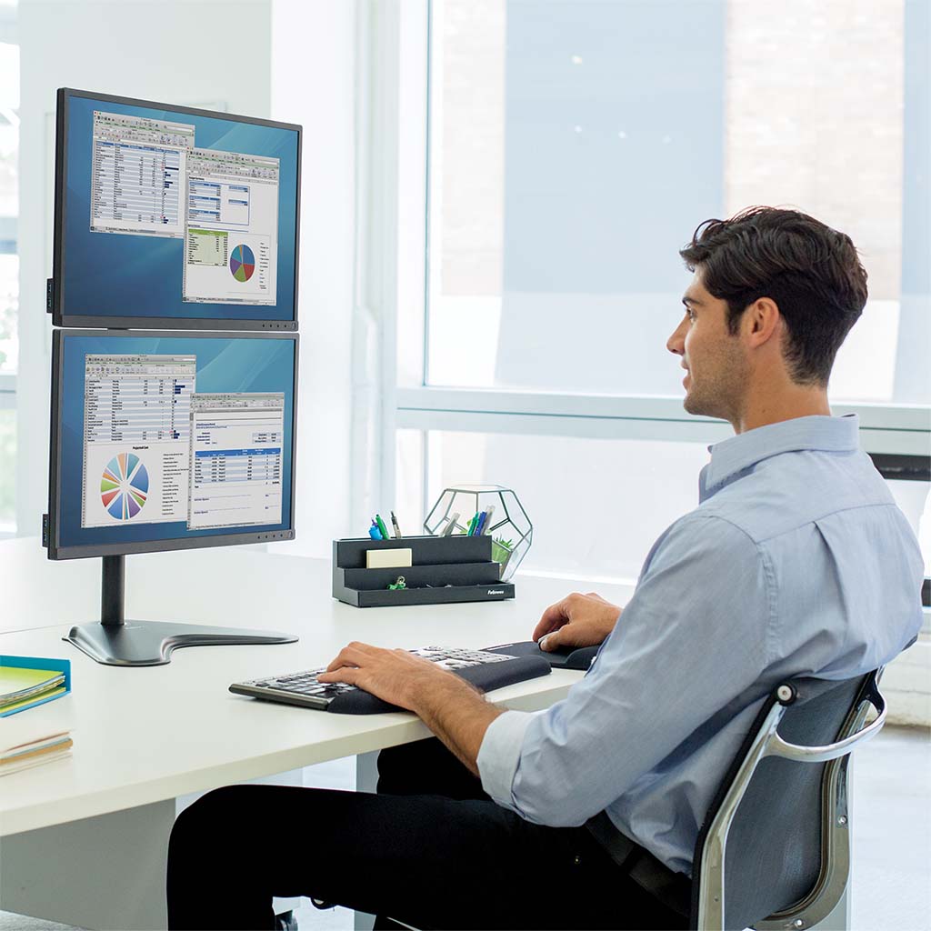 Fellowes Monitor Arm Professional Freestanding Dual Stacking