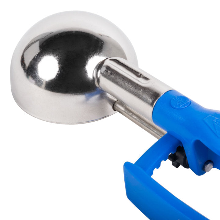 2-ounce disher with royal blue squeeze handle