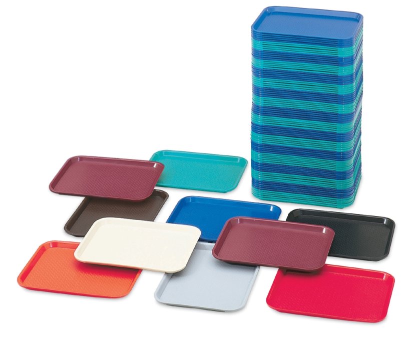 12" x 16" polypropylene fast-food tray in black