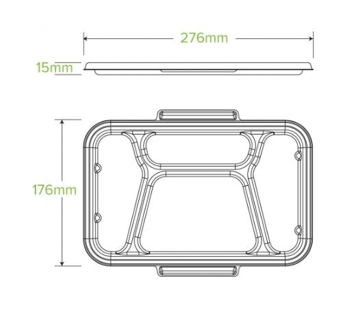 4 COMPARTMENT NATURAL TAKEAWAY BASE LID - Cafe Supply