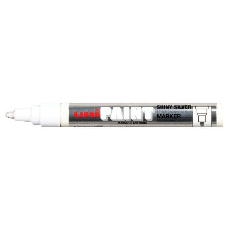 Uni Paint Marker 2.8mm Bullet Tip Shiny Silver PX-20 - Cafe Supply