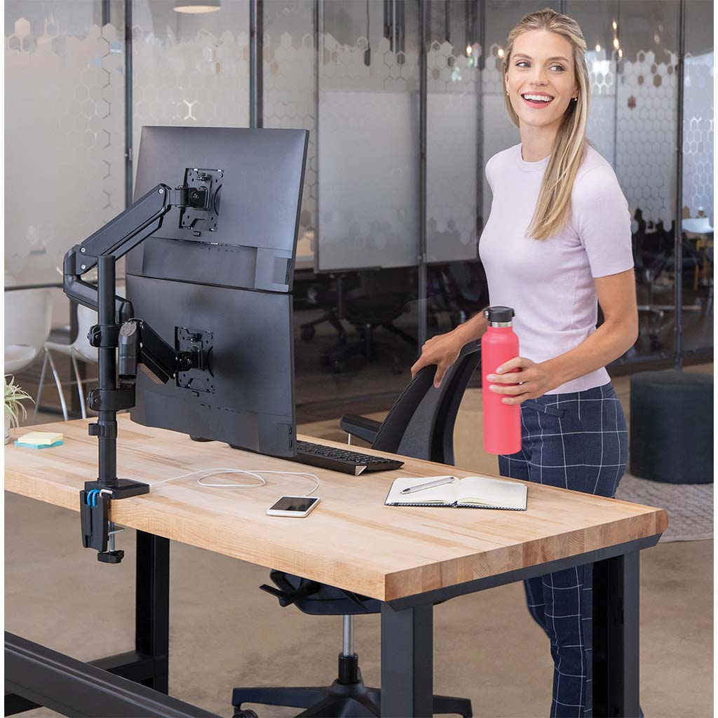 Fellowes Monitor Arm Platinum Dual Stacking