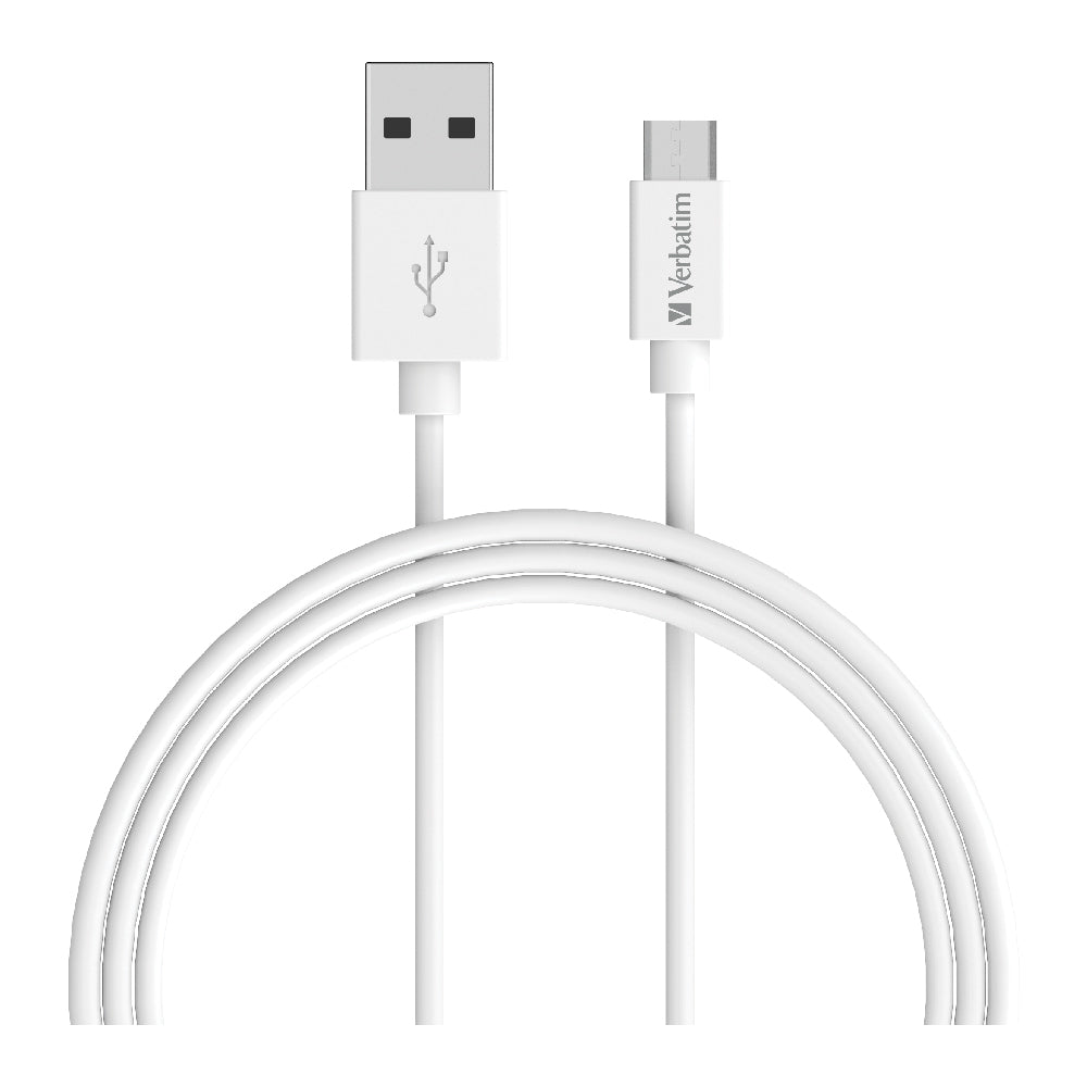 Verbatim Essentials Charge & Sync micro USB Cable 1m White - Cafe Supply