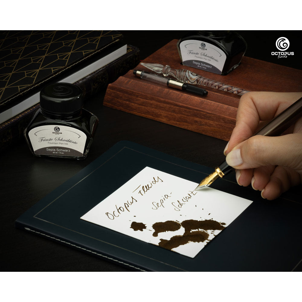Octopus Fluids Fountain Pen Ink Sepia Black (Sepia Schwarz) 30ml