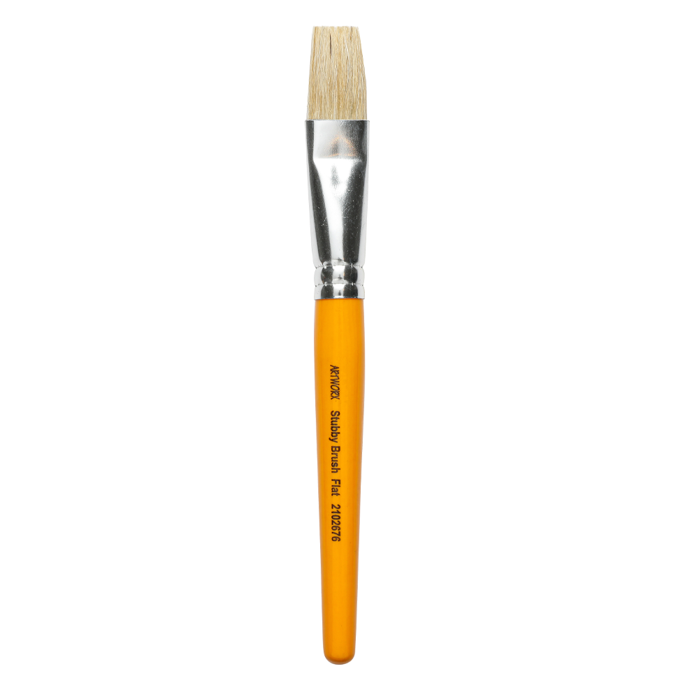 Artworx Paint Brush Stubby Flat 18mm Pk/4 - Cafe Supply