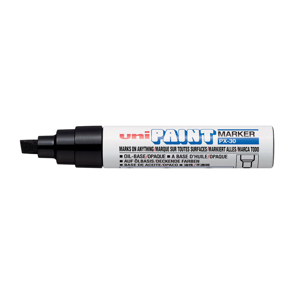 Uni Paint Marker 4.0-8.5mm Chisel Tip Black PX-30 - Cafe Supply