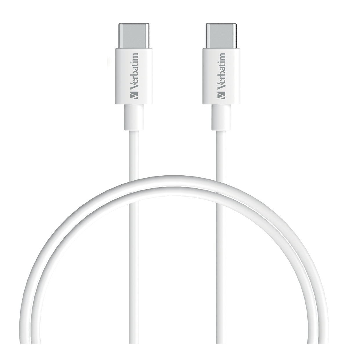 Verbatim Essentials Charge & Sync USB-C to USB-C Cable 1m White - Cafe Supply