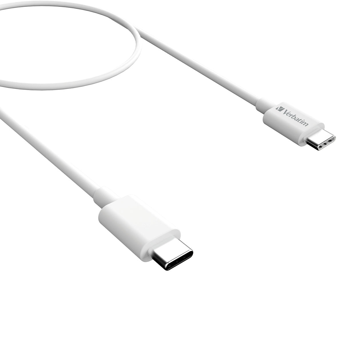 Verbatim Essentials Charge & Sync USB-C to USB-C Cable 1m White - Cafe Supply