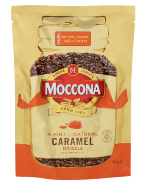Moccona Caramel Flavour Infused Instant Freeze Dried Coffee Refill 90g - Cafe Supply