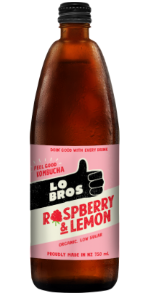 Lo Bros Raspberry & Lemon Kombucha 750ml