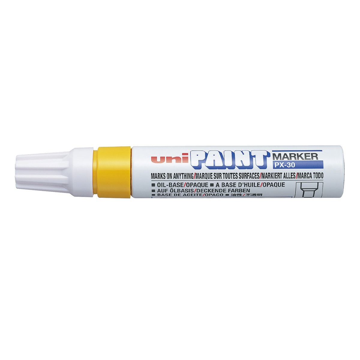 Uni Paint Marker 4.0-8.5mm Chisel Tip Yellow PX-30 - Cafe Supply