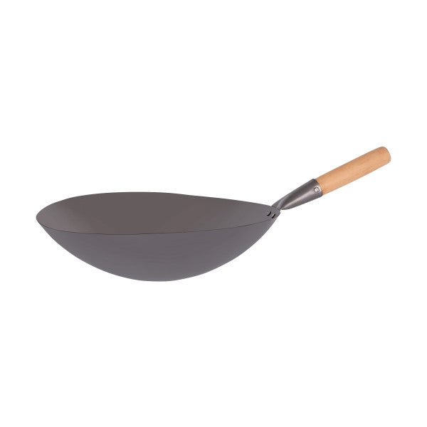 Chef Inox Asian Wok Iron Wood Handle 400mm