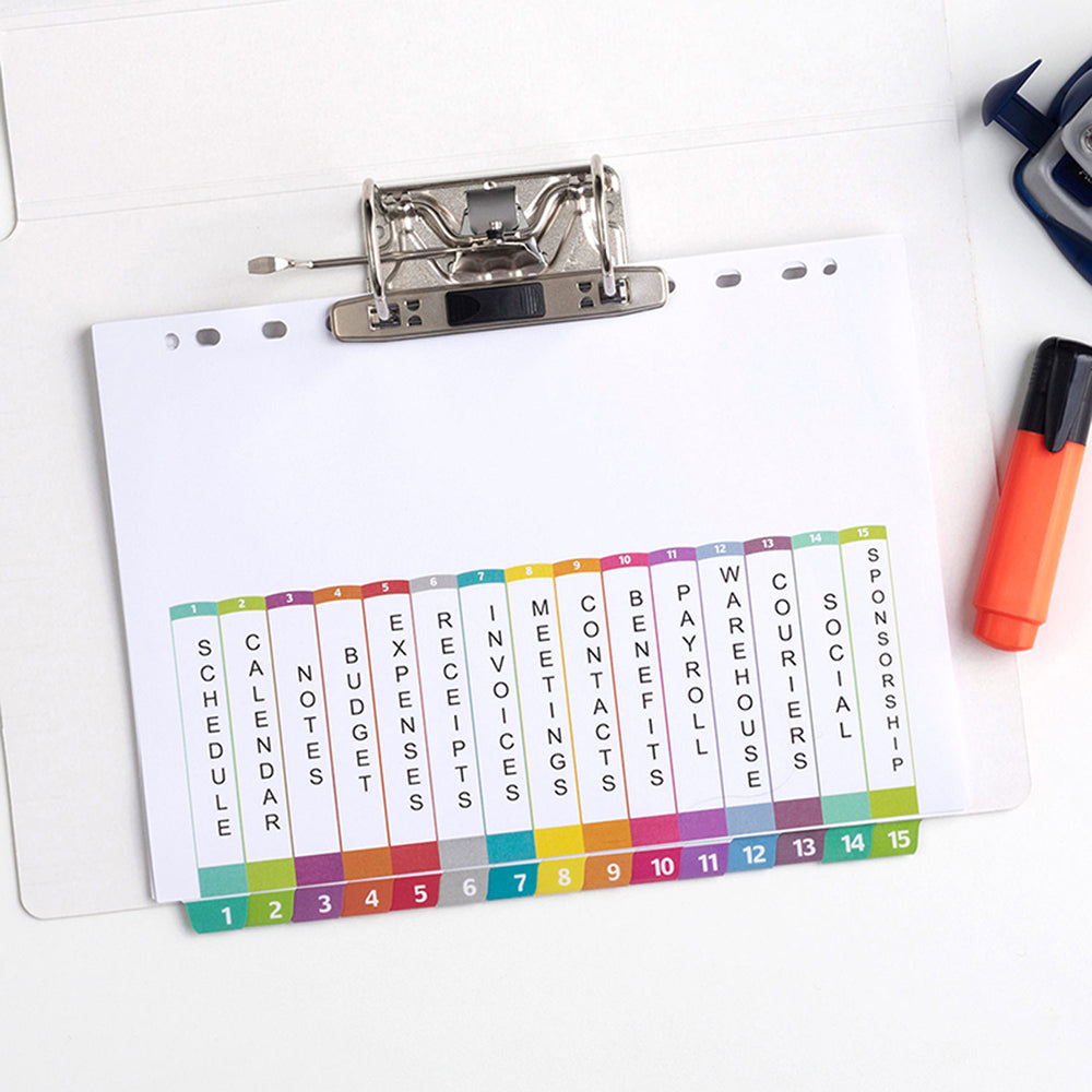Avery Customisable Table Of Contents A4 1-15 Tabs Coloured L7411-15 - Cafe Supply