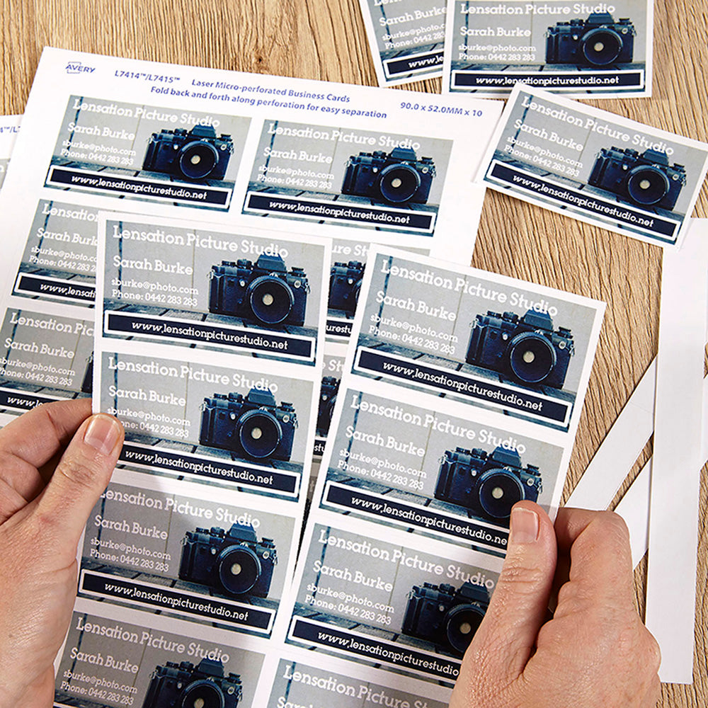 Avery Business Cards L7414-20 20 Inkjet Laser 10up 20 Sheets - Cafe Supply
