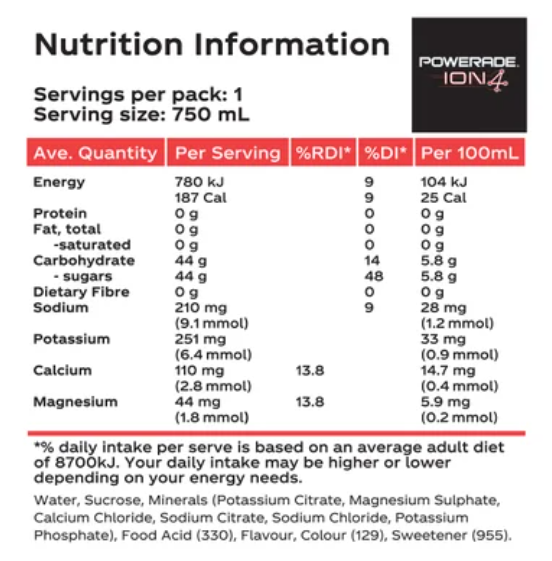 Powerade ION4 Berry Ice Sports Drink 750ml - Cafe Supply