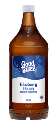 Good Buzz Blueberry Peach Organic Kombucha 888ml