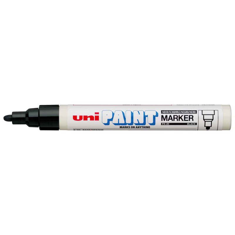 Uni Paint Marker 2.8mm Bullet Tip Black PX-20 - Cafe Supply