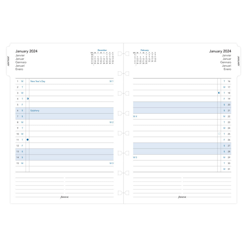 Filofax Refill Notebook A5 Month Planner 2024