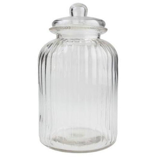 T&G Extra Large Glass Jar Ribbed 315Mm - Cafe Supply
