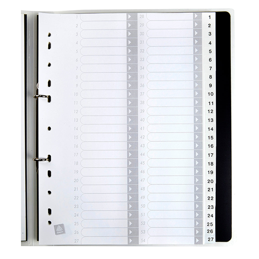 Avery Dividers A4 1-54 Tab White Pre-Printed - Cafe Supply