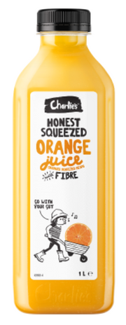 Charlie's Honest Squeezed Orange Juice + Fibre 1l