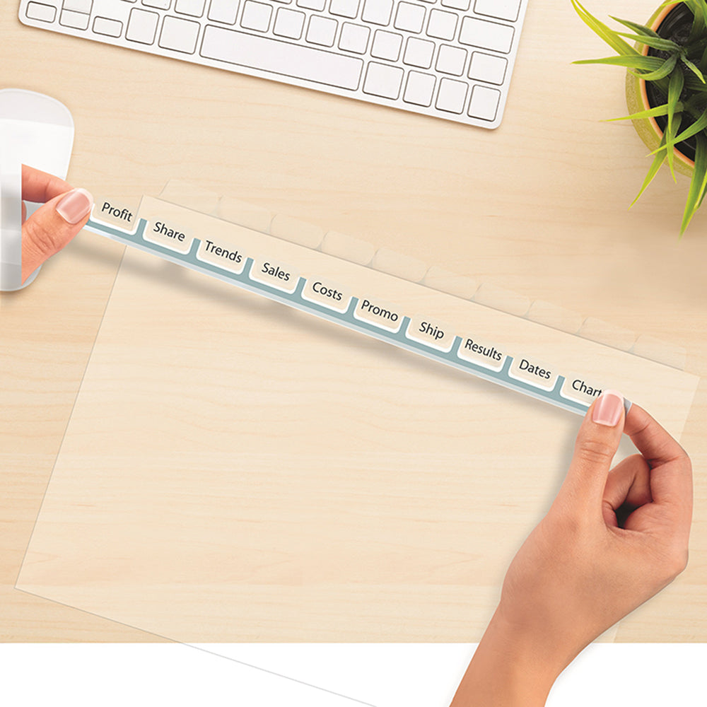 Avery Indexmaker A4 10 Tab Clear With Easy Apply Label L7455-10 - Cafe Supply