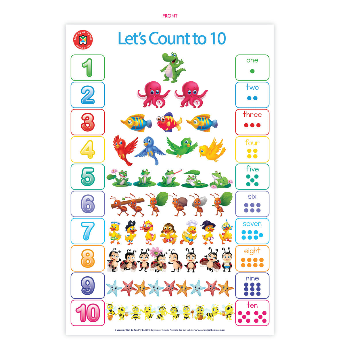 LCBF Wall Chart Lets Count To Ten Poster - Cafe Supply