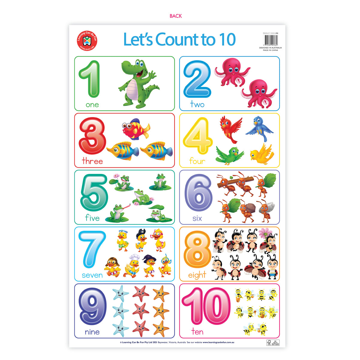 LCBF Wall Chart Lets Count To Ten Poster - Cafe Supply