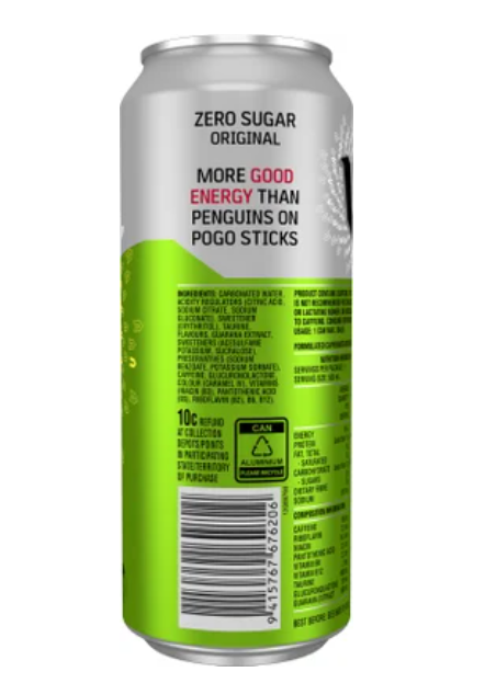 V Zero Sugar Original Guarana Energy Drink 500ml - Cafe Supply