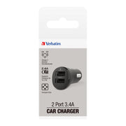 Verbatim Essentials Car Charger Dual Port 3.4A Black - Cafe Supply