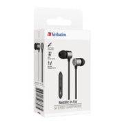 Verbatim Essentials In-Ear Earphones with Mic & Volume Control Space Grey - Cafe Supply