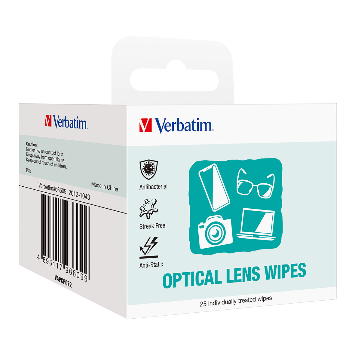 Verbatim Essentials Lens Cleaning Wipes 25 Pack - Cafe Supply