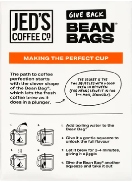 Jed's Coffee Co. #4 Very Strong Strength Coffee Bean Bags 10pk