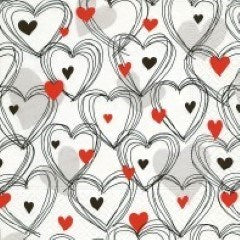 LUNCHEON - Shower Of Hearts Red - Cafe Supply