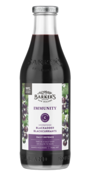 Barker's Immunity Unsweetened Blackadder Blackcurrants Fruit Syrup 710ml