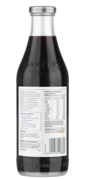 Barker's Immunity Unsweetened Blackadder Blackcurrants Fruit Syrup 710ml