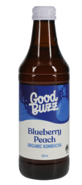 Good Buzz Blueberry Peach Organic Kombucha 328ml