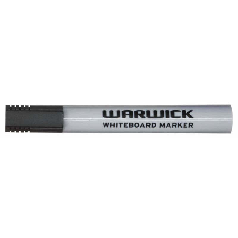 Warwick Whiteboard Marker Black Chisel Tip Box 12 - Cafe Supply