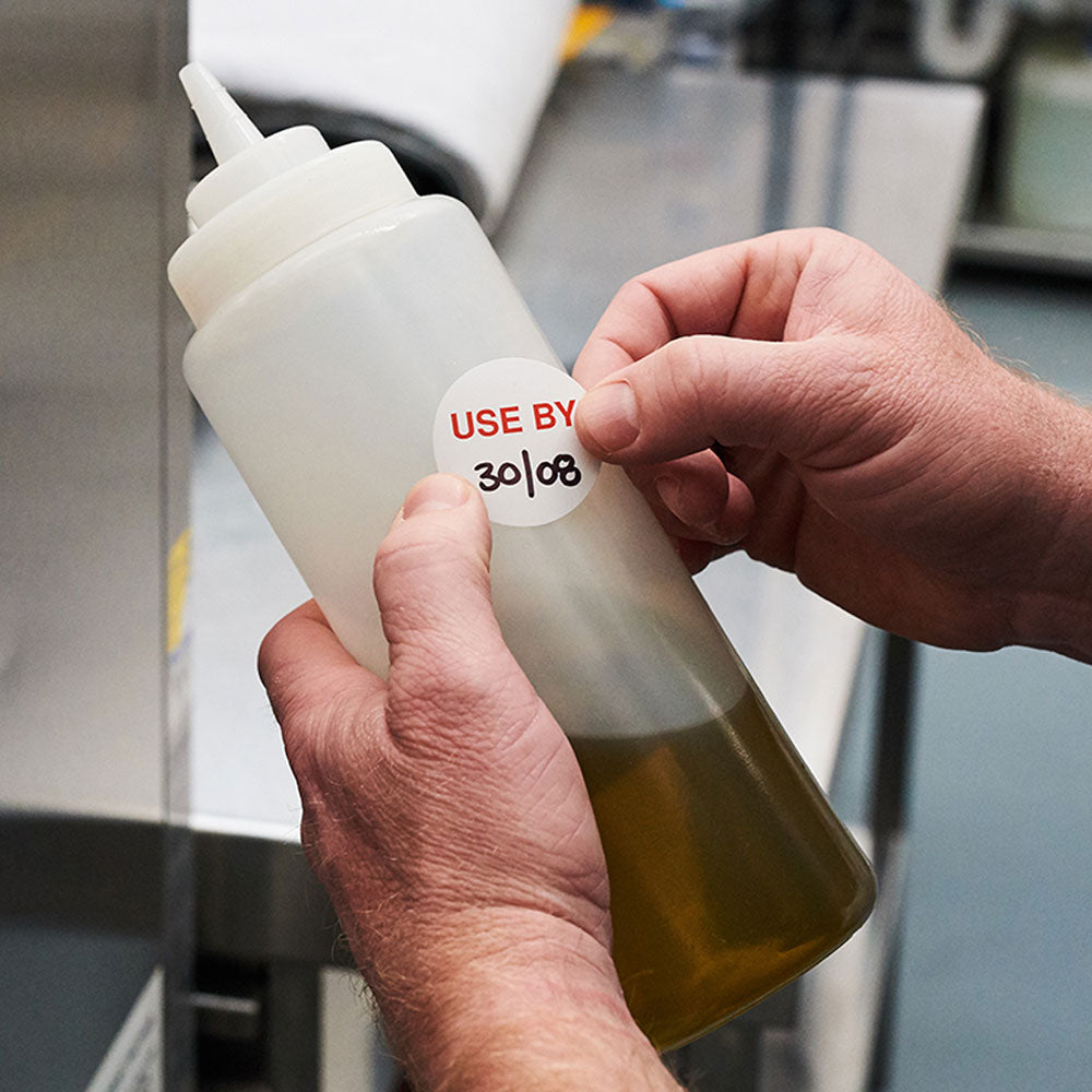 Avery Labels Use By Round 40mm White Red 500 Roll - Cafe Supply