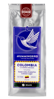 Hummingbird Fair Trade Organic Fresh Harvest Colombia Whole Beans Coffee 200g
