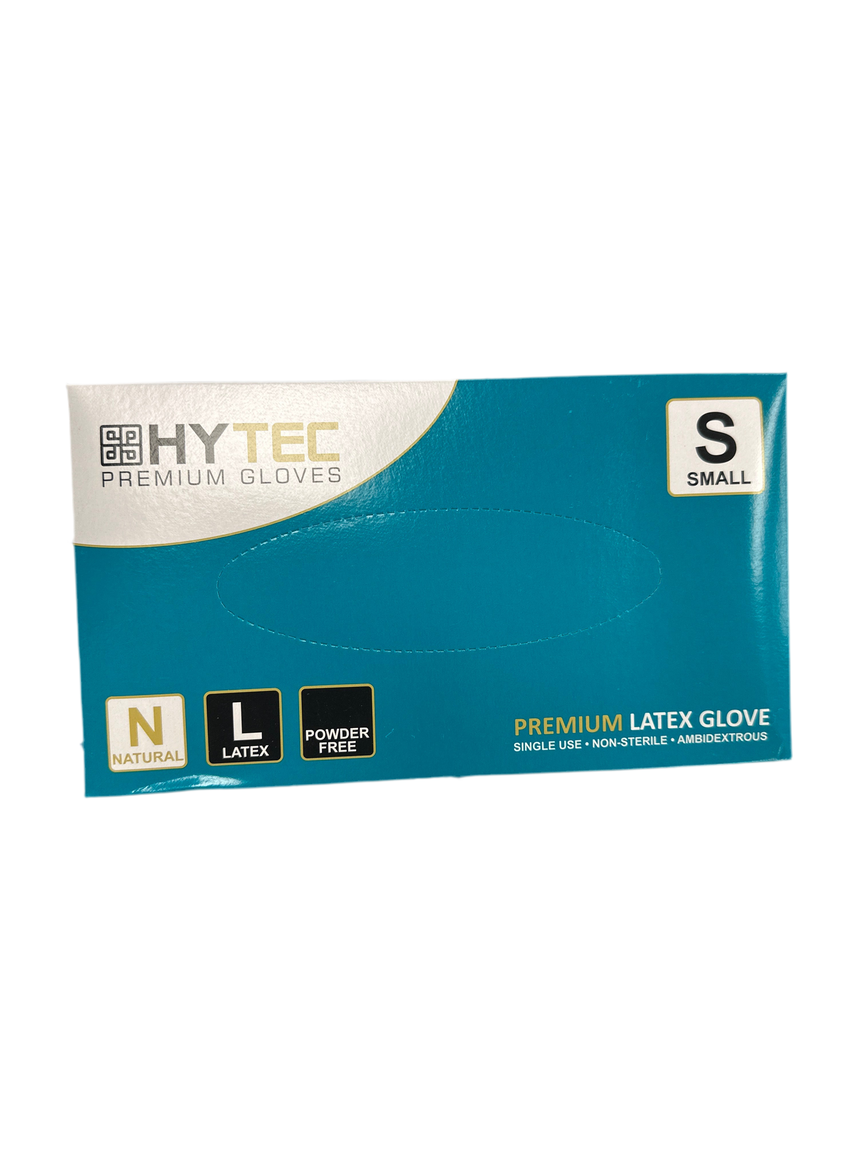 Hytec Natural Latex Powder Free Disposable Gloves Small